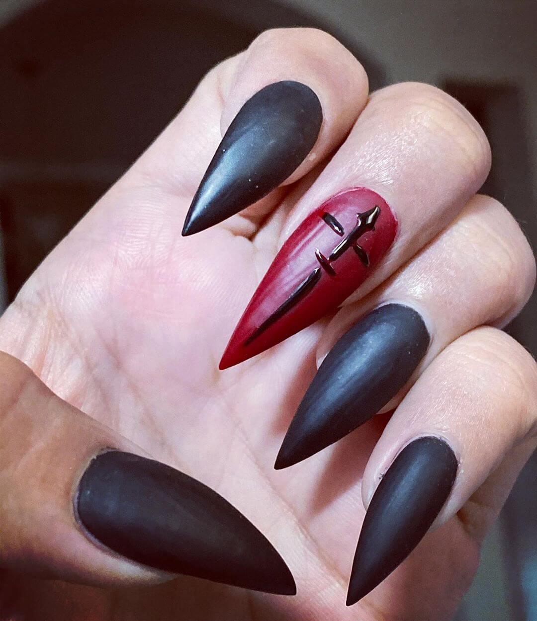 cercueil vampire ongles mats halloween
