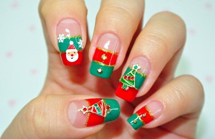 ongles décorés pour Noël