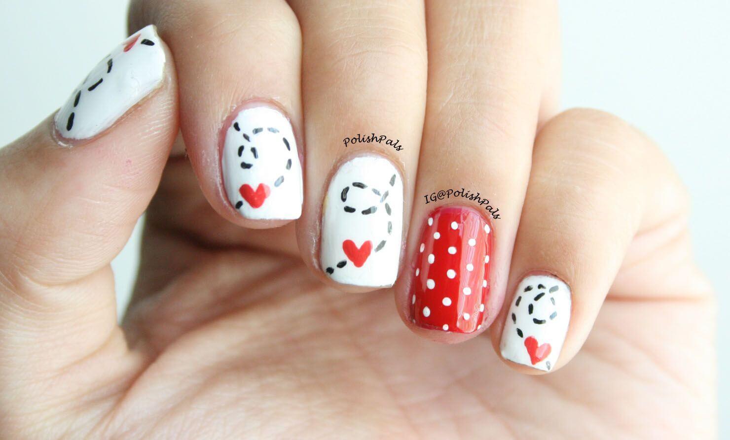 Des ongles d'amour avec des cœurs pour les romantiques! + 170 dessins 16