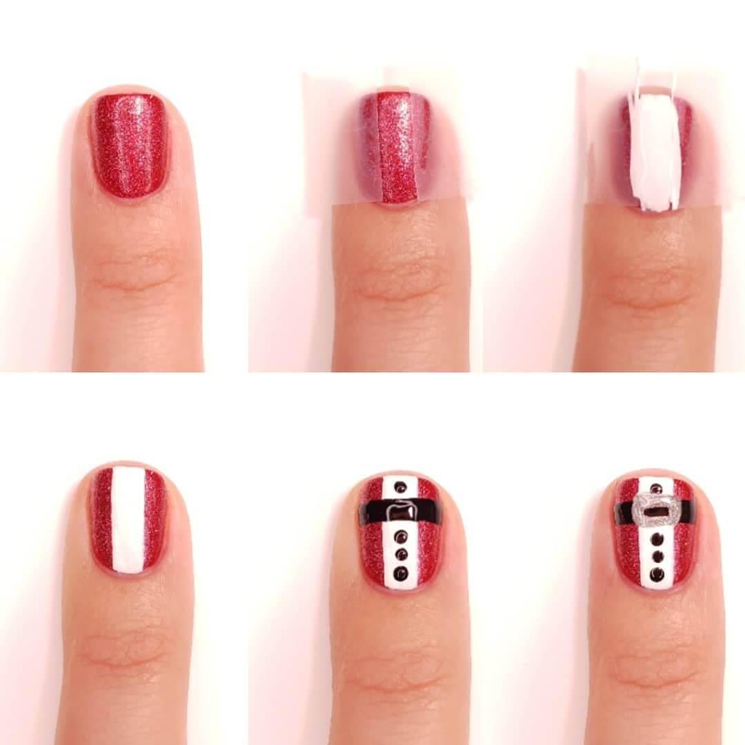des ongles de noël simples, étape par étape