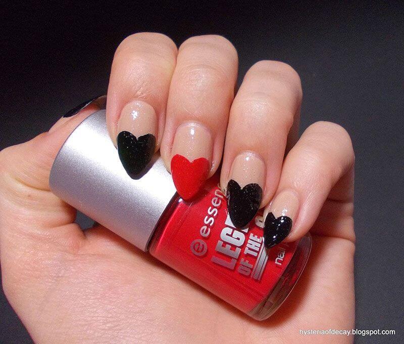 Des ongles d'amour avec des cœurs pour les romantiques! + 170 designs 25