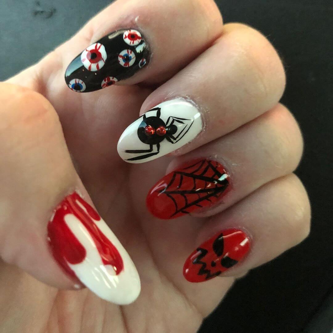modèles de ongles d'araignée pour l'halloween