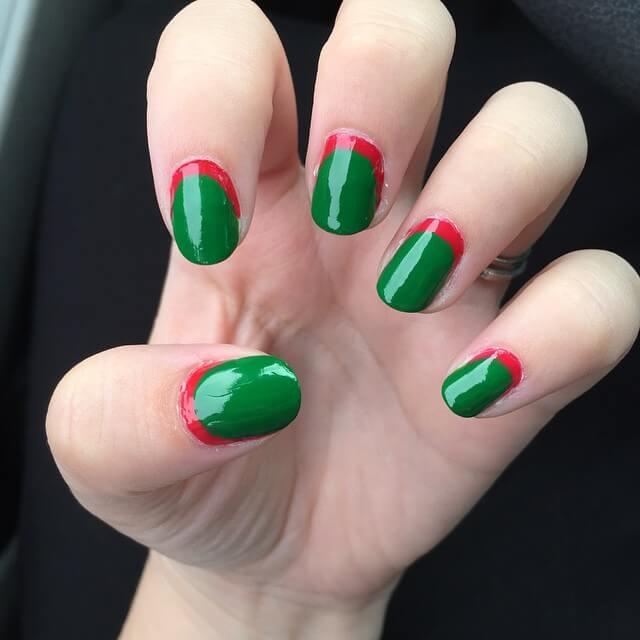 Noël simple à ongles rouges et verts