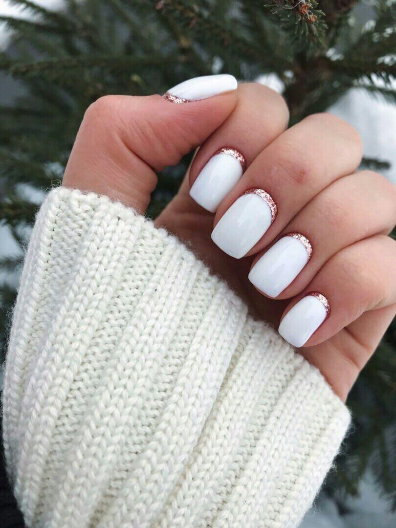 ongles blancs simples pour la mariée