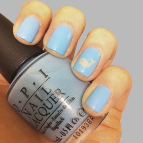 Plus de 80 motifs de ongles décorés en bleu clair 45