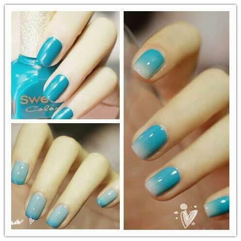 Plus de 80 motifs de ongles décorés en bleu clair 48