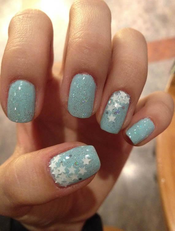 Plus de 80 motifs d'ongles décorés en bleu clair 69