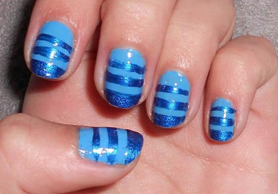 Plus de 80 motifs de ongles décorés en bleu clair 23