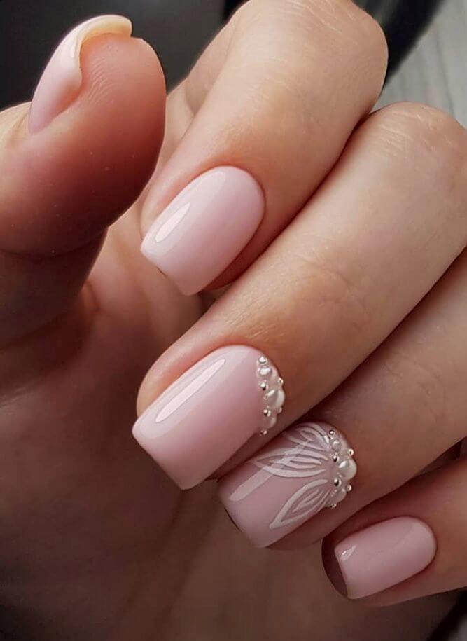ongles nus courts pour la mariée