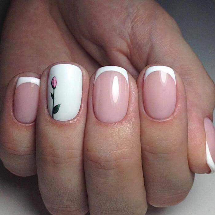 ongles courts français pour la mariée