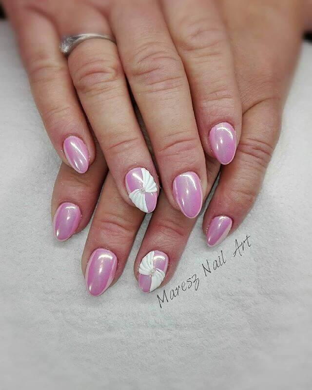 Rose nacré avec blanc