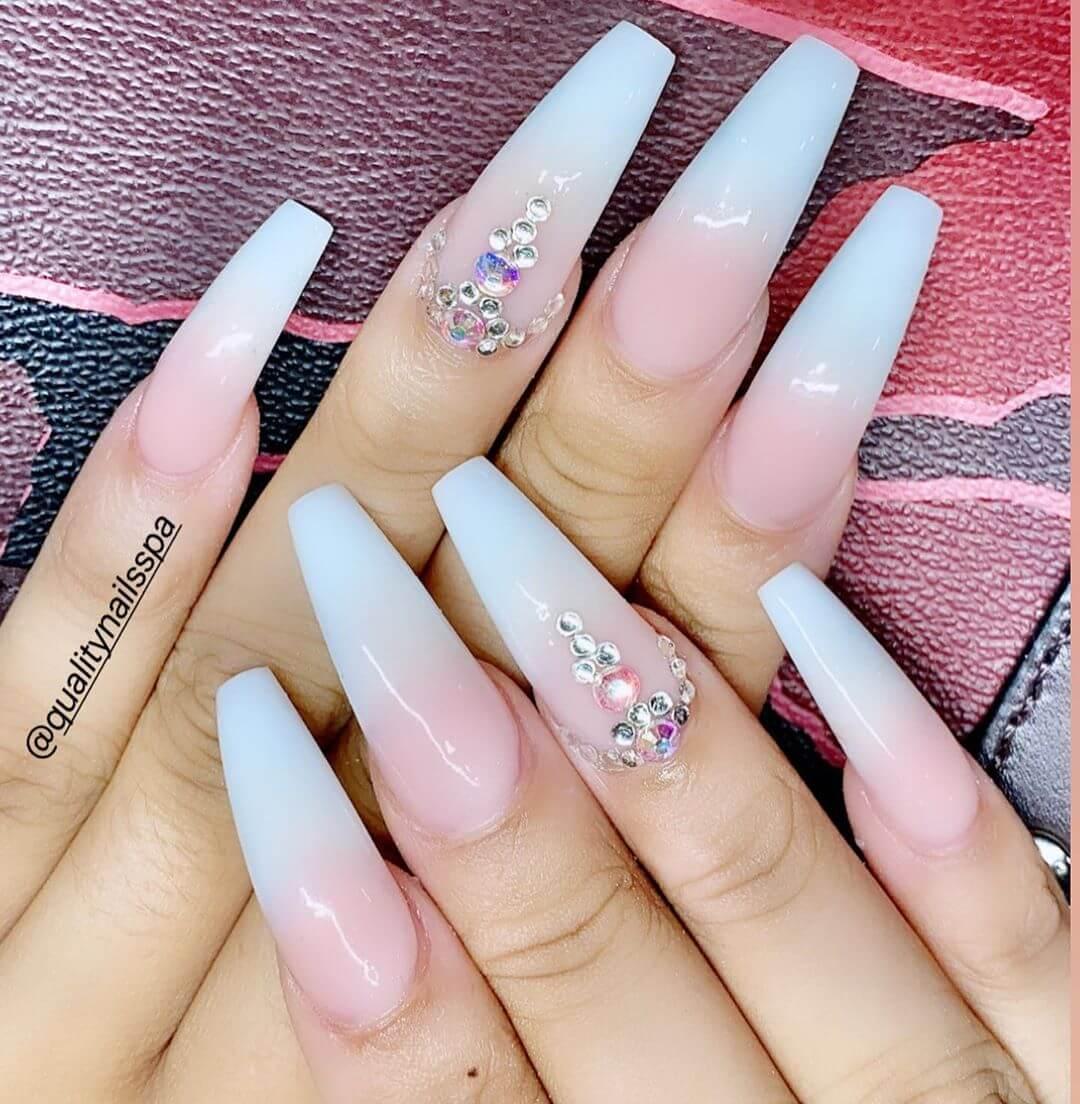 ongles de mariée ombre