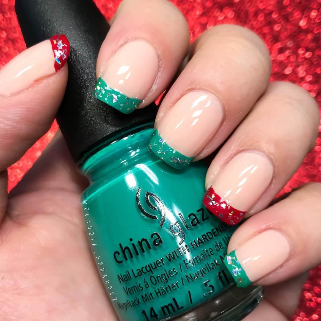 ongles de noël français simples