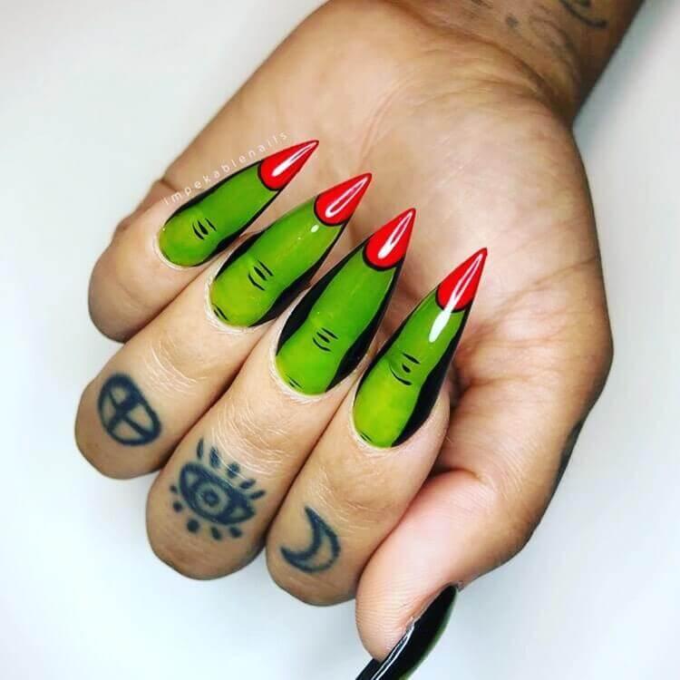 ongles de zombie d'halloween