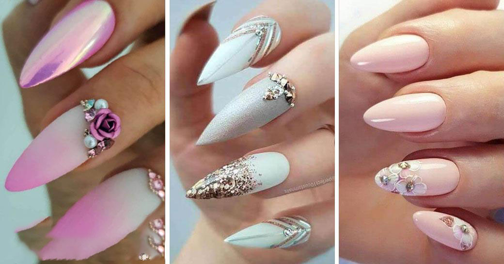 ongles décorés pour la mariée