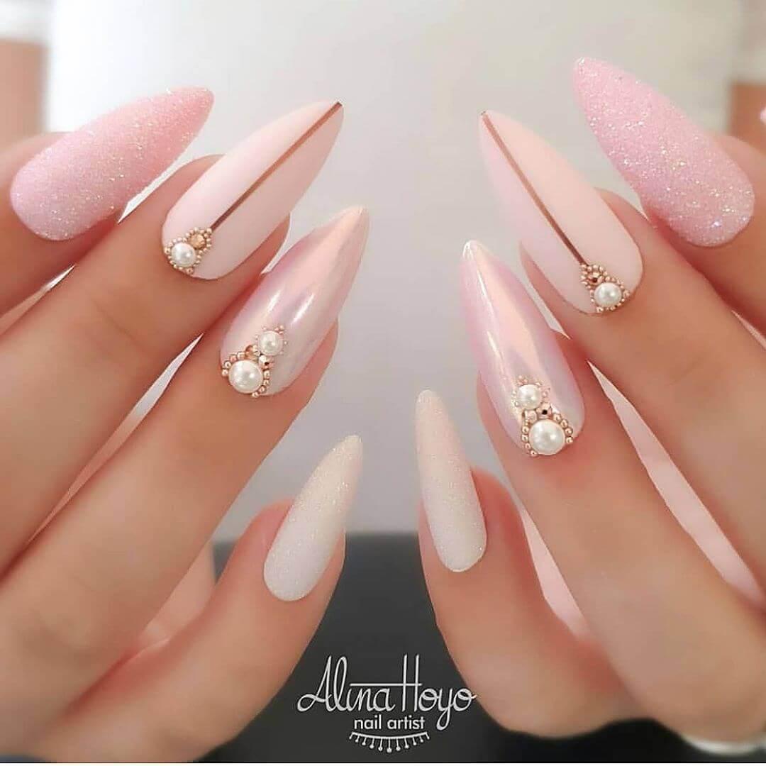 Décoration d'ongles de mariage