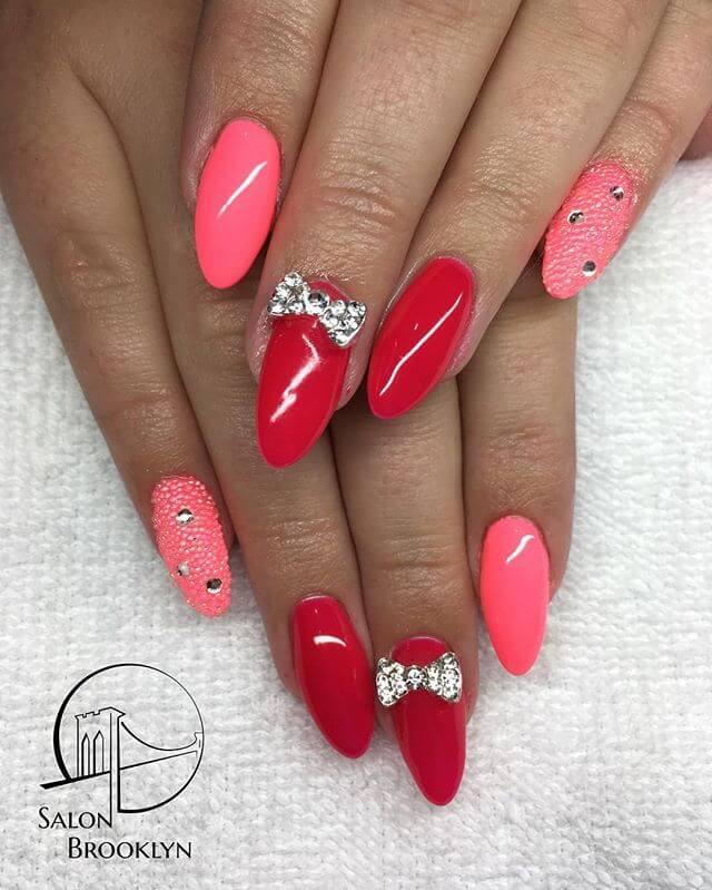 ongles en caviar rose