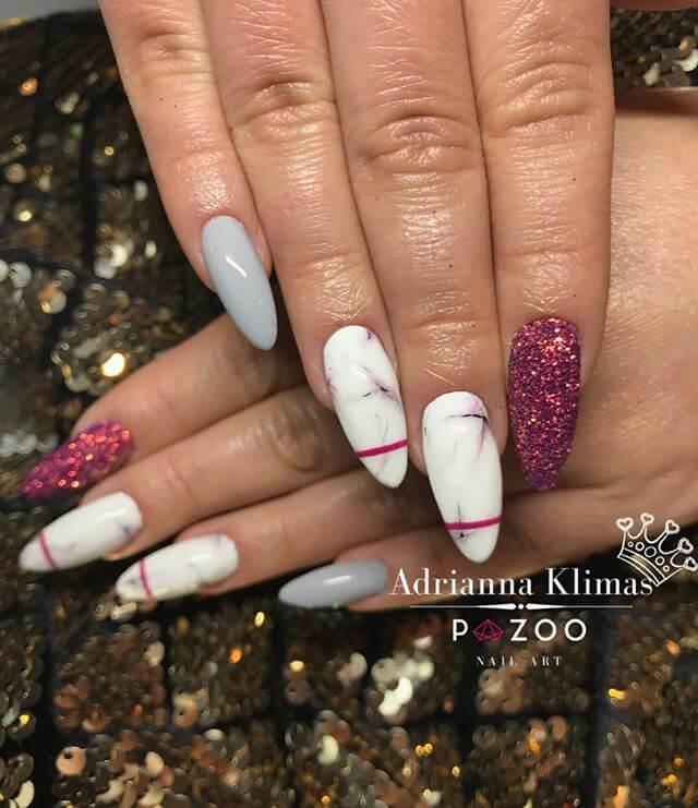 ongles en gel de marbre