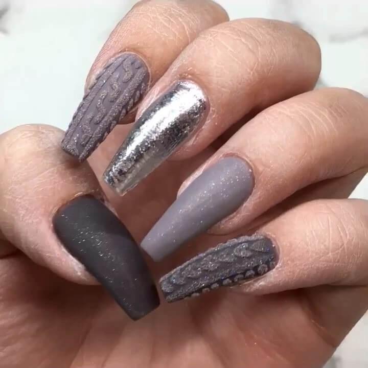 ongles en gel mat texturé