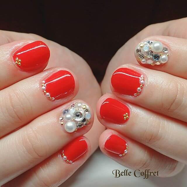 ongles en gel rouge