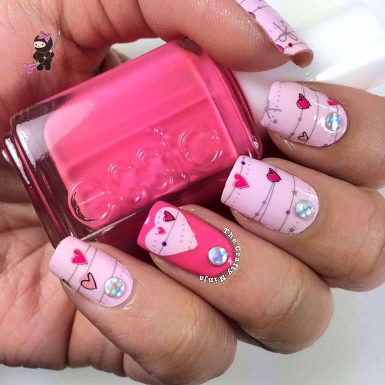 Des ongles d'amour avec des cœurs pour les romantiques! + 170 dessins 18