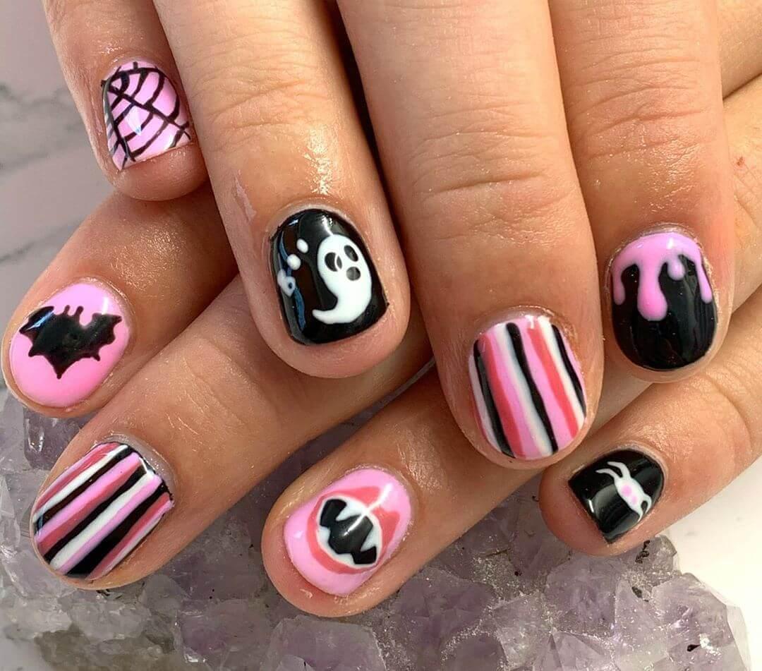 ongles fantômes d'halloween