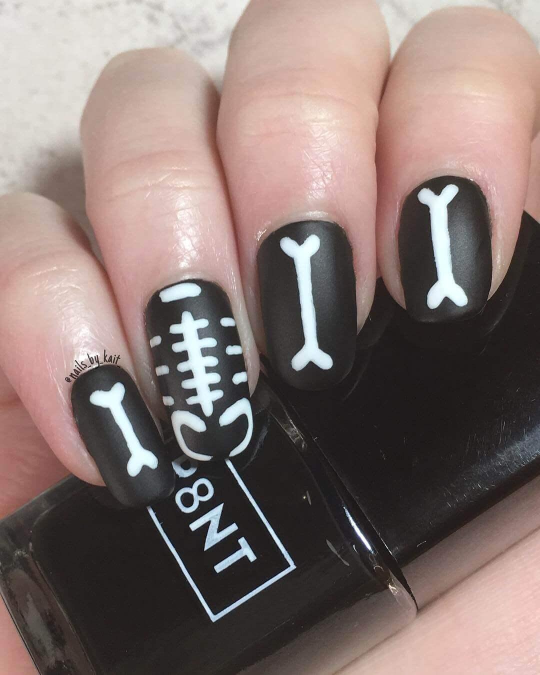 ongles halloween effet rayons X