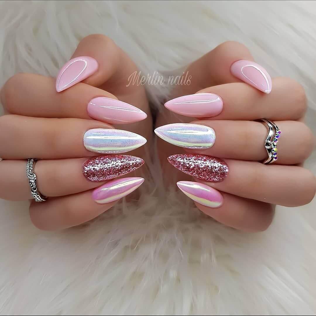 ongles roses simples pour la mariée