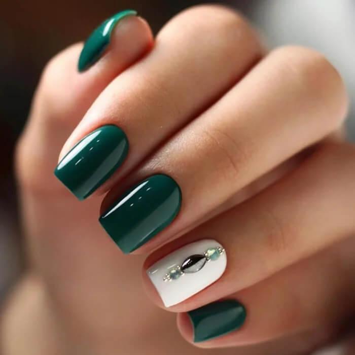ongles verts de mariage
