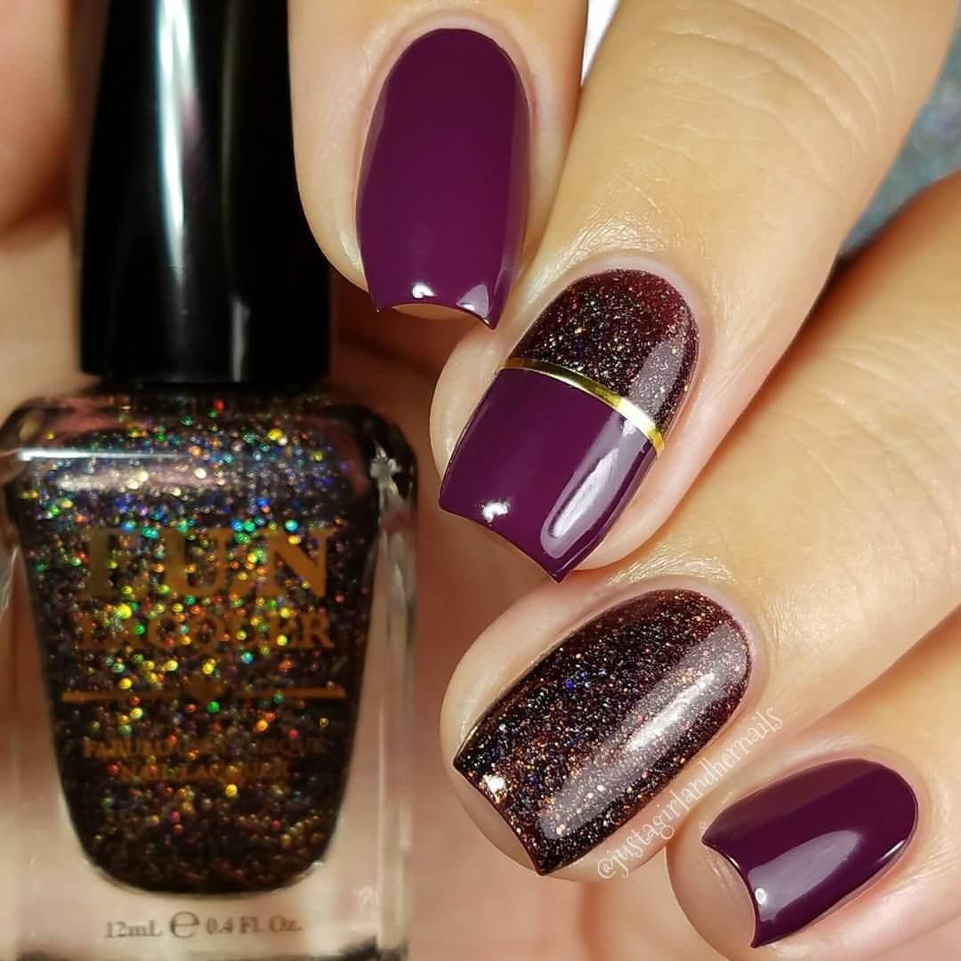 ongles violets élégants pour noël