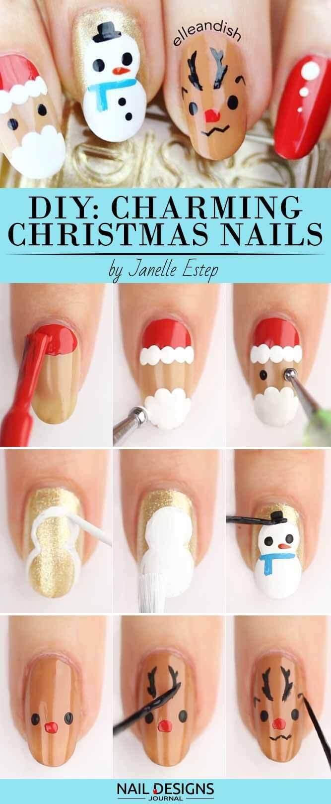 tutoriel pas à pas sur les ongles de noël
